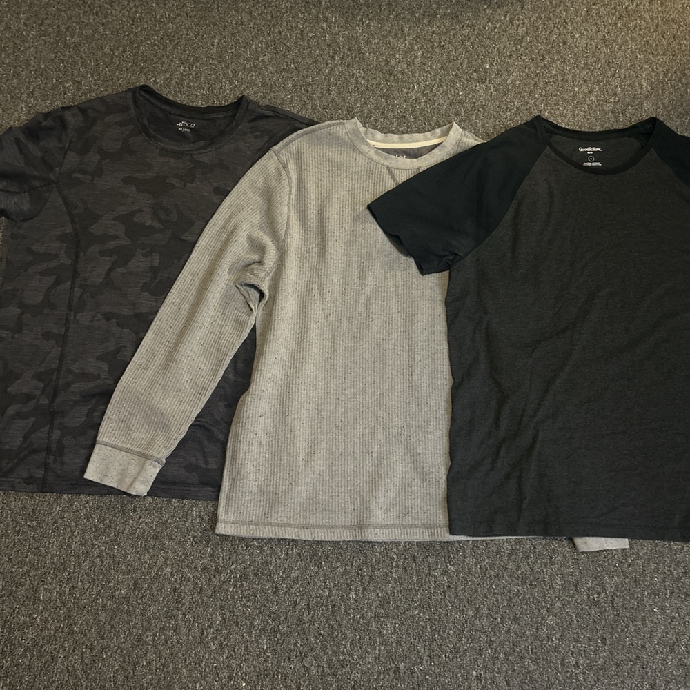 Goodfellow & Co Long Sleeve Tees Black and Gray Casual